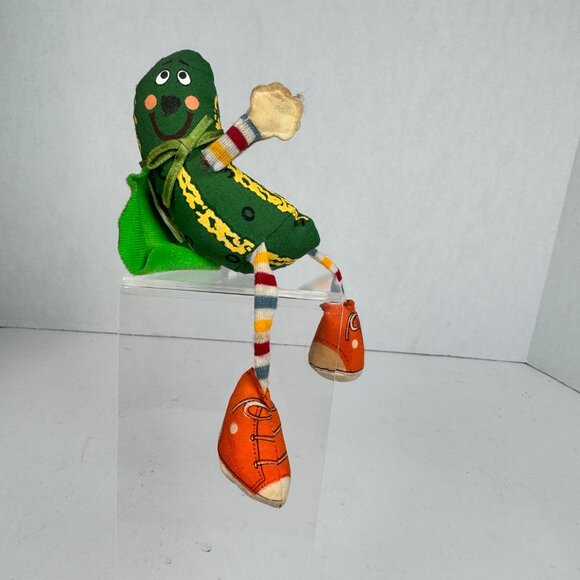 Vintage 1982 Super Pickle Plush by AmToy Stuffed Toy SP Cape Striped Socks & Sho - Picture 2 of 7